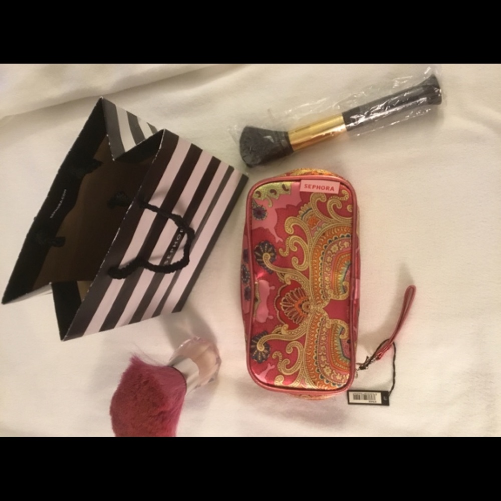 Sephora vintage three pocket make up and brush bag - Picture 2 of 6